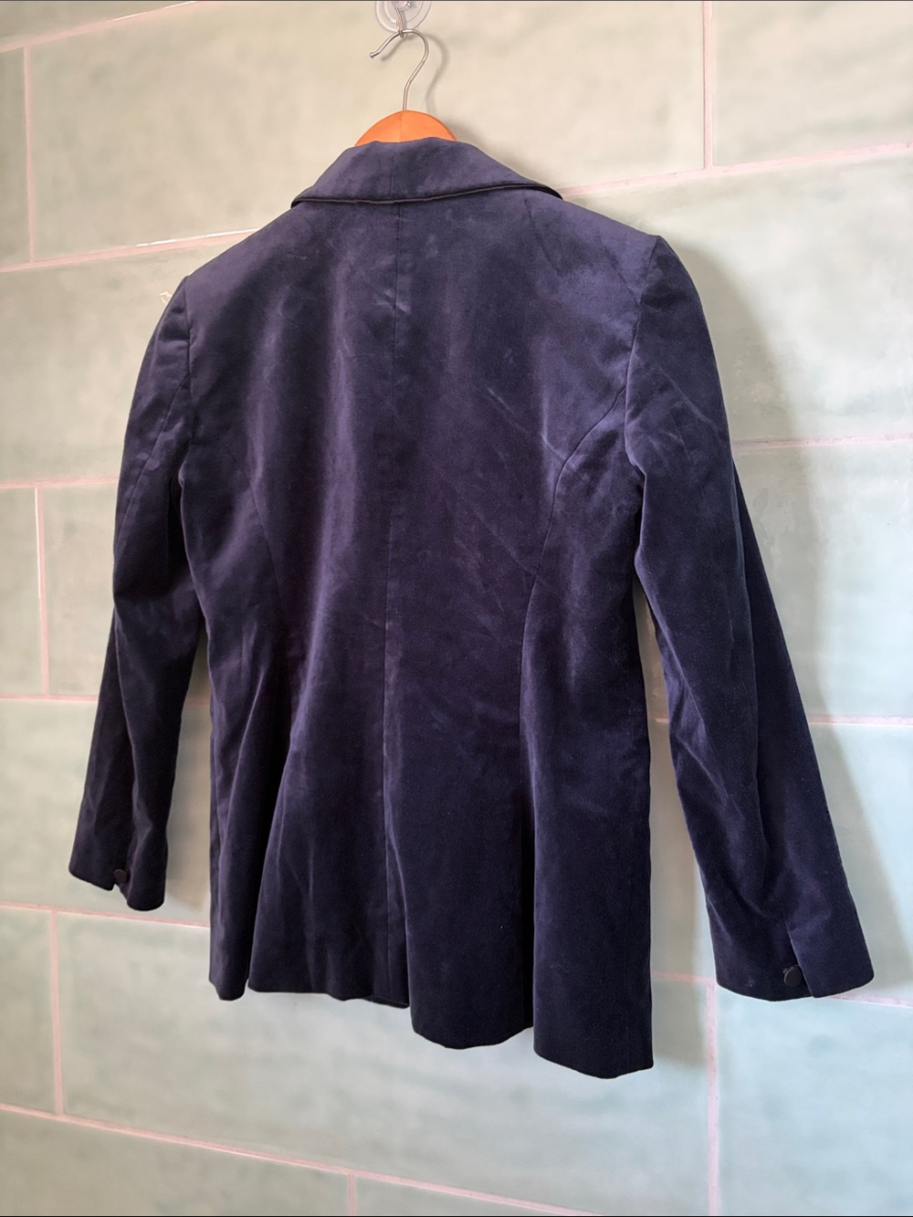 White House Black Market Velvet Blazer - Navy Blue - Picture 3 of 8